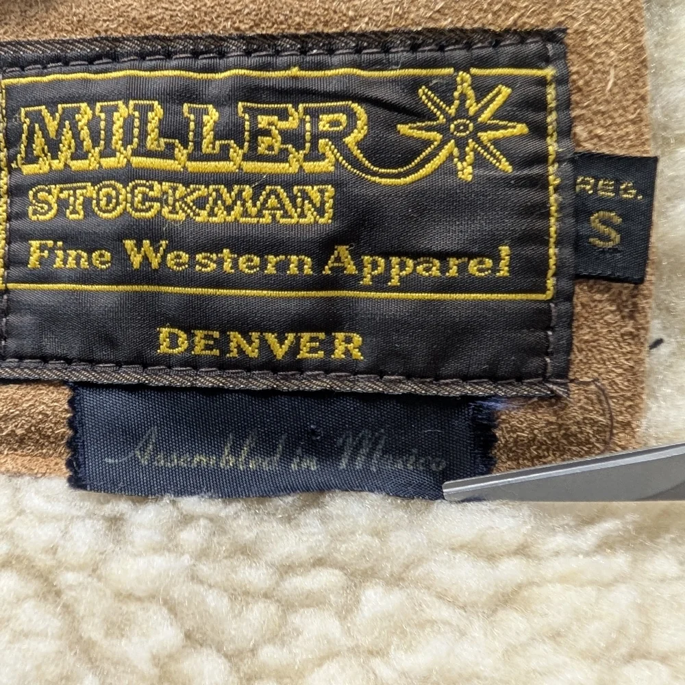 Vintage Miller Stockman Fine Western Apparel cowhide suede snap up vest. Small